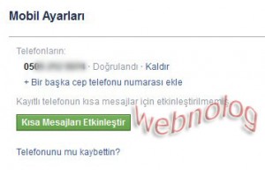 Facebook telefon numarası ekleme